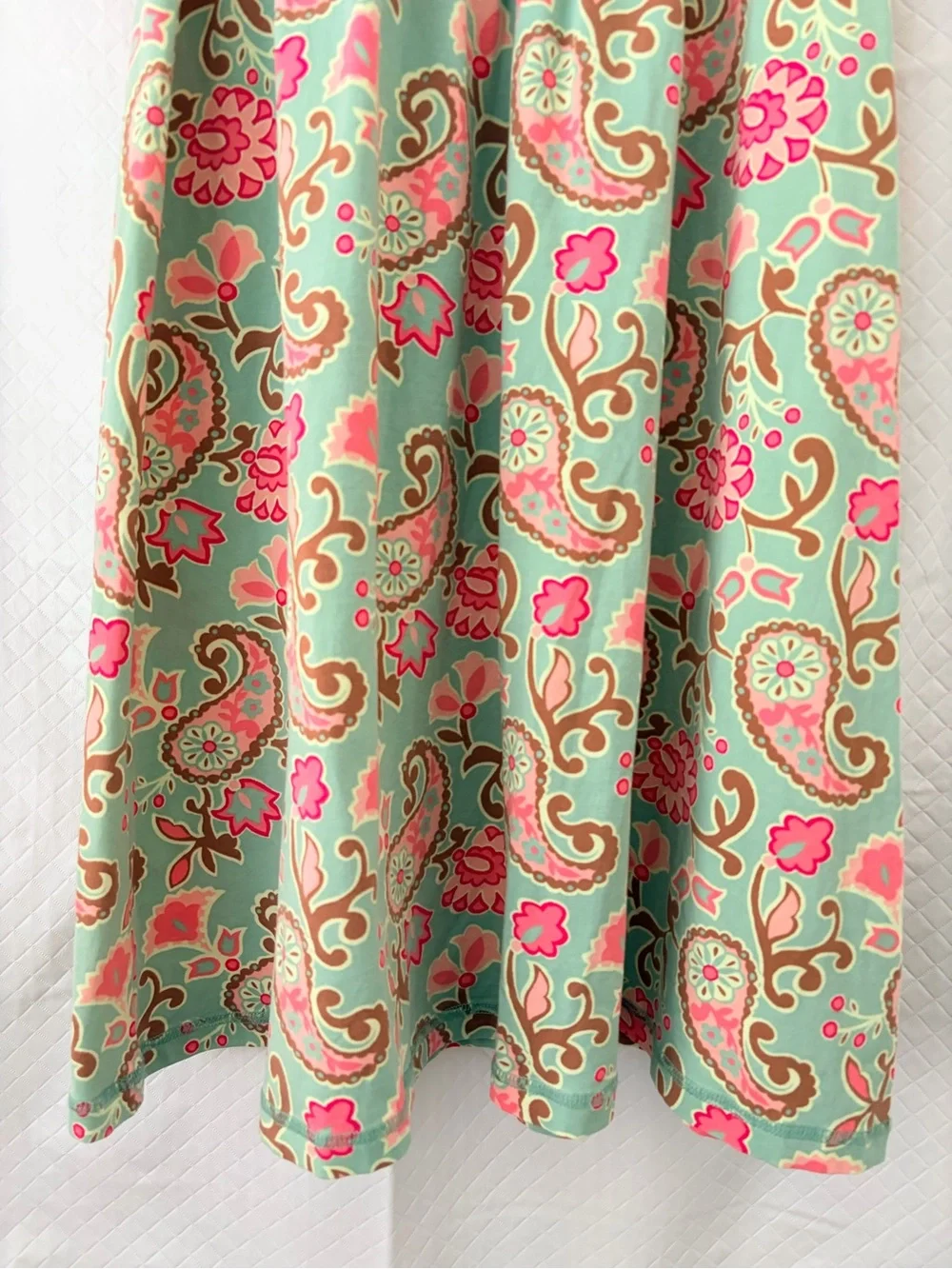 Matilda Jane Mint Dress with Bright Pink and Brown Paisley